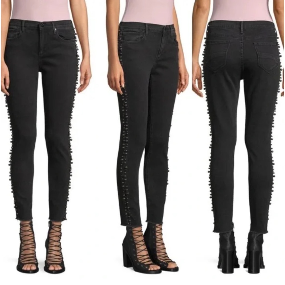 Drift wood brand Jackie Faux Pearl embellished ankle skinny jeans